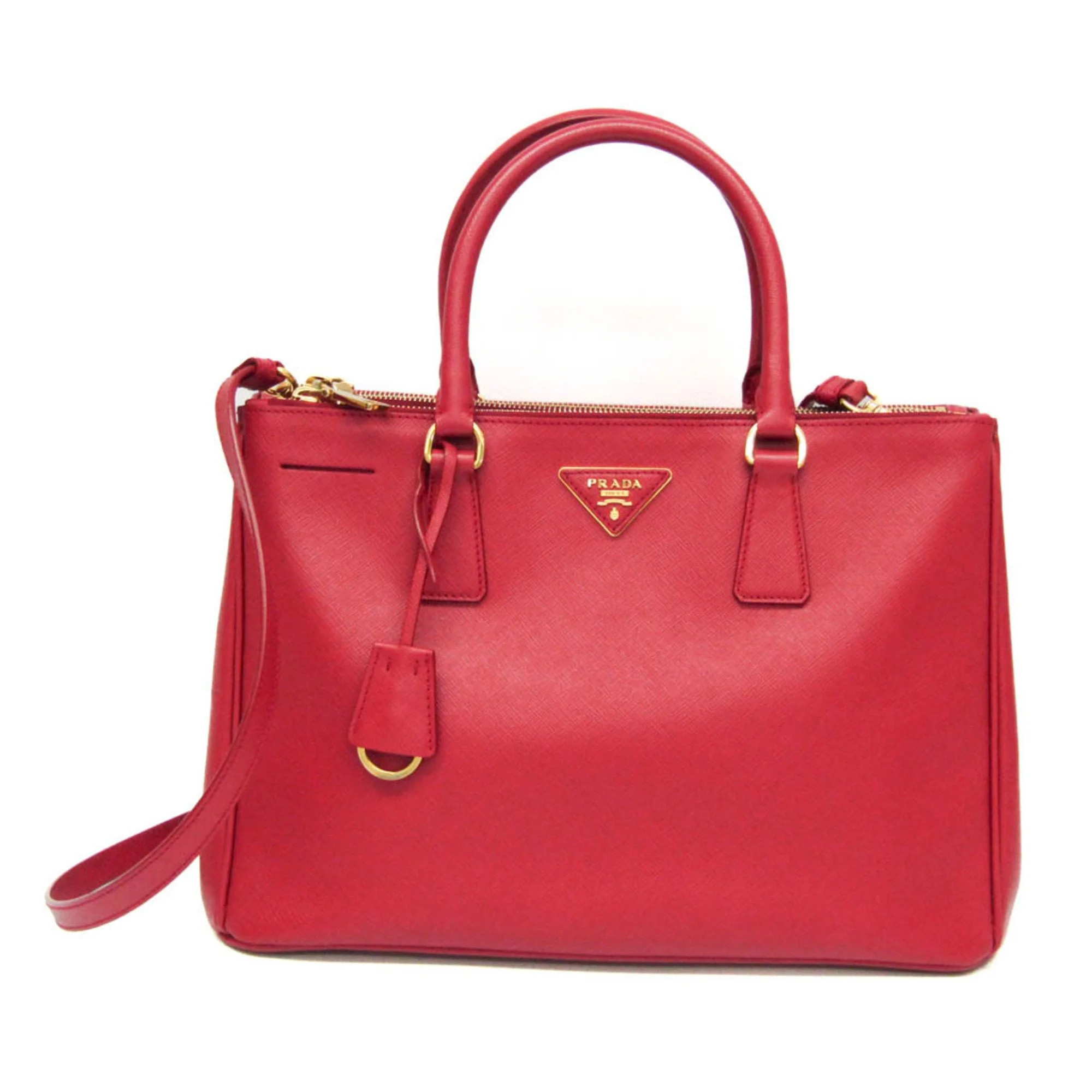 Pre-Owned Prada Galleria BN2274 Women's Saffiano Lux Handbag,Shoulder Bag Fuoco (Good) | Walmart (US)
