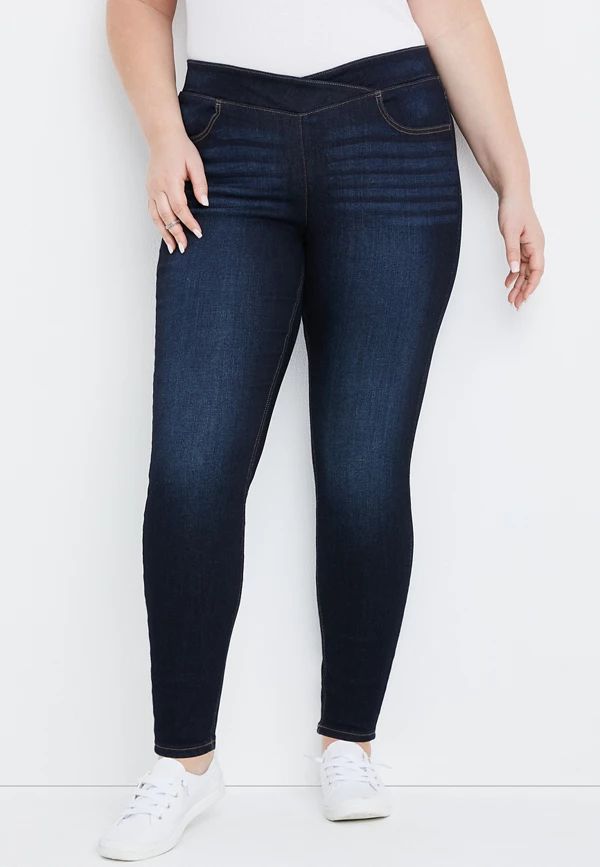 Plus Size m jeans by maurices™ Cool Comfort Crossover Pull On High Rise Jegging | Maurices