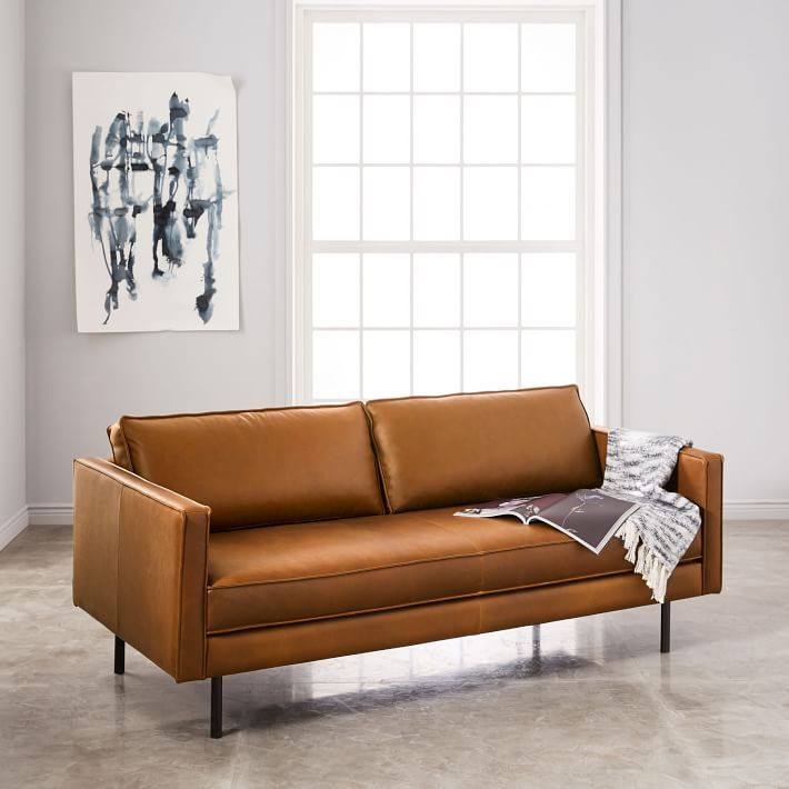 Axel Leather Sofa (76") | West Elm (US)