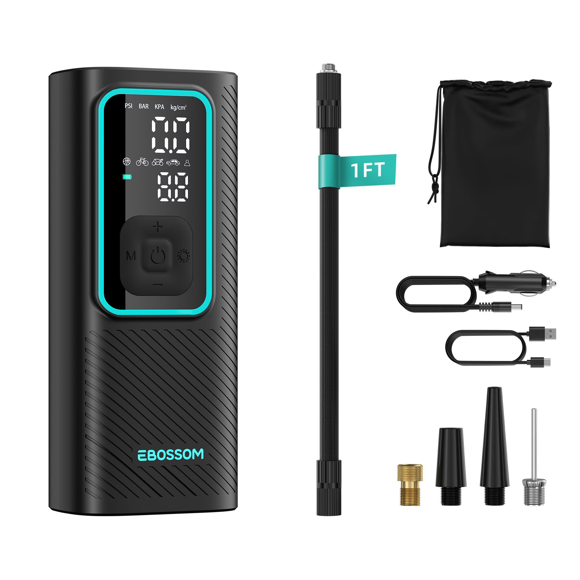 Tire Inflator Portable Air Compressor, 150 PSI Car Air Pump with 6000mAh Battery,12V DC, Pressure... | Amazon (US)