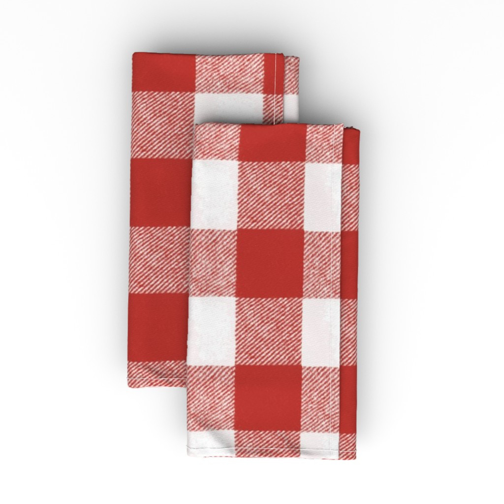 Cloth Napkins: Buffalo Check // Picnic Red Cloth Napkin, Linen Cotton Canvas, Red | Shutterfly