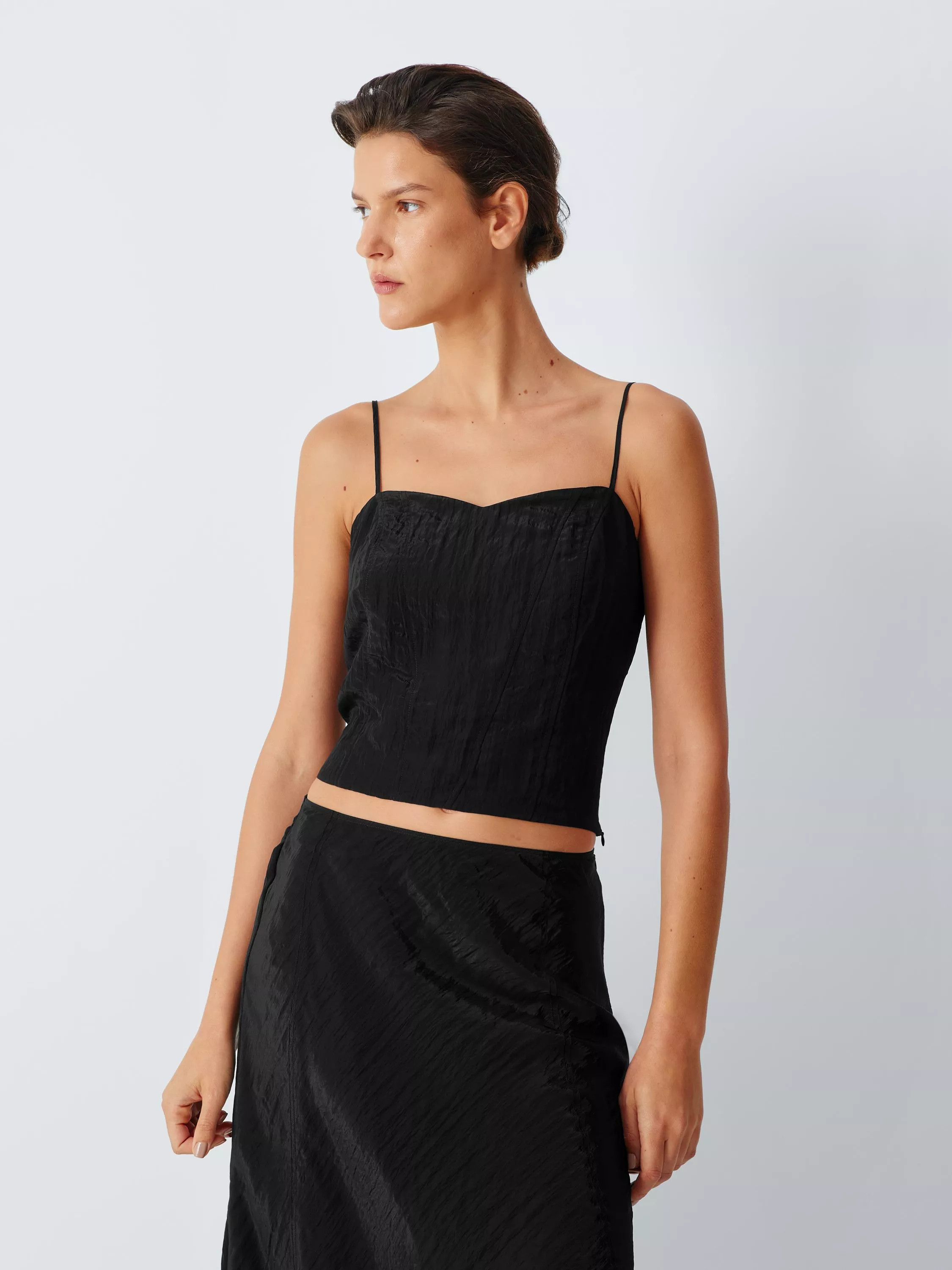 Seam Detail Top, Black | John Lewis (UK)
