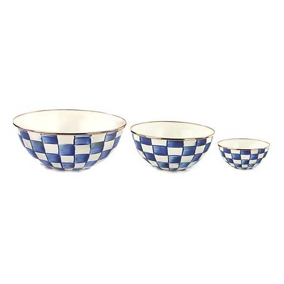 Royal Check Enamel Mixing Bowls - Set of 3 | MacKenzie-Childs