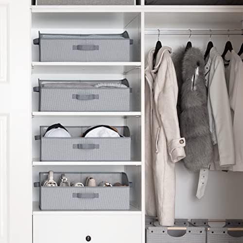 StorageWorks Storage Bins, Closet Basket, Trapezoid Storage Boxes for Shelves, Mixing of Gray & Whit | Amazon (US)