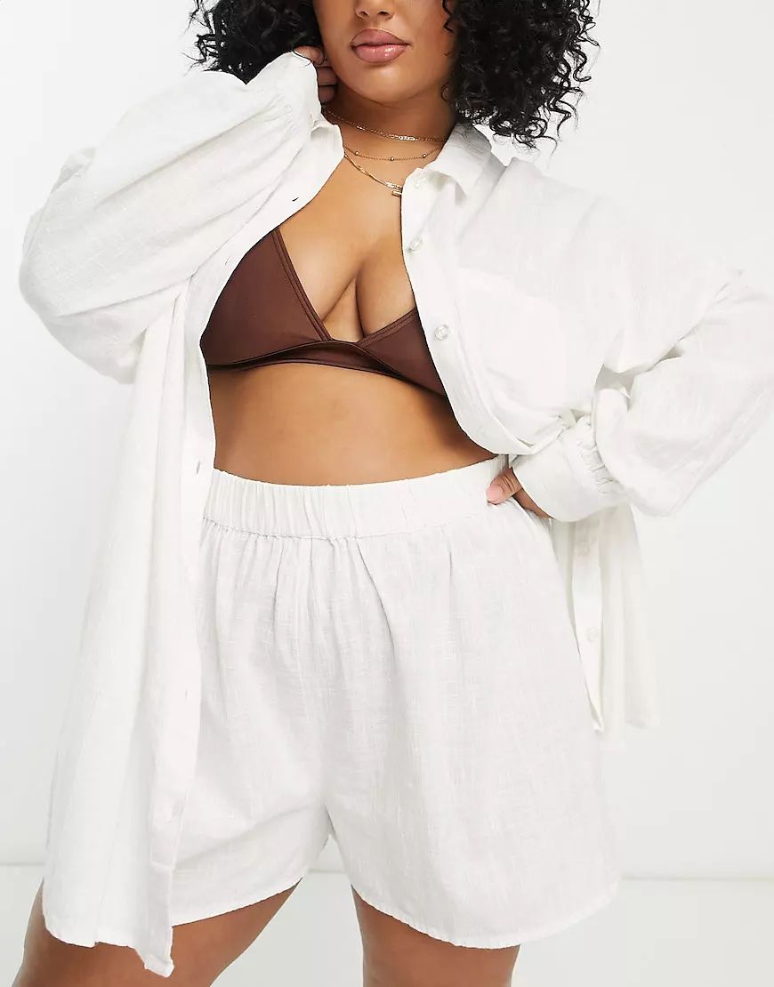ASOS DESIGN Curve oversized natural beach in white - part of a set | ASOS (Global)