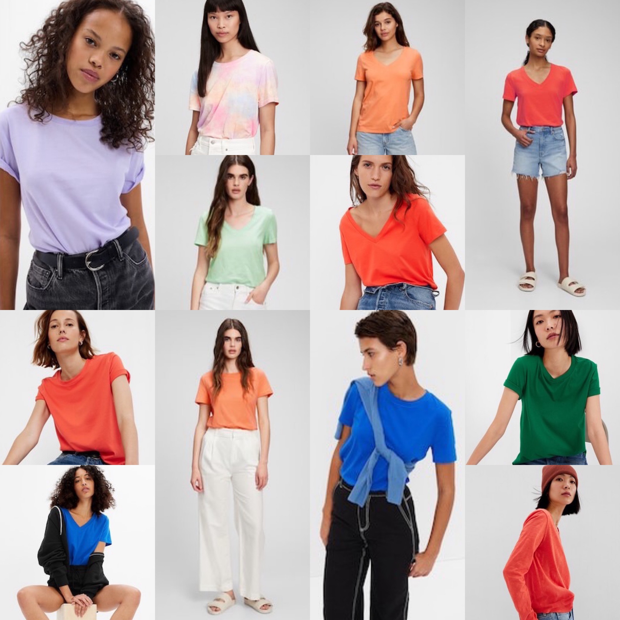 100% Organic Cotton Tees at Gap
Colors for Springs

[based on stock photos]