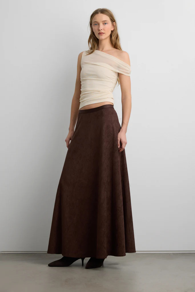 OFF THE SHOULDER LAYERED MESH TOP | OAK + FORT