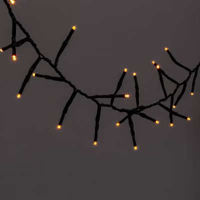 60ct LED Dewdrop Halloween Fairy String Lights Garland Orange - Hyde and EEK! Boutique™ | Target