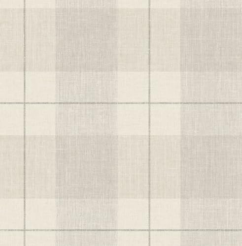 NextWall Lenox Hill Plaid Peel and Stick Wallpaper (Neutral) | Amazon (US)