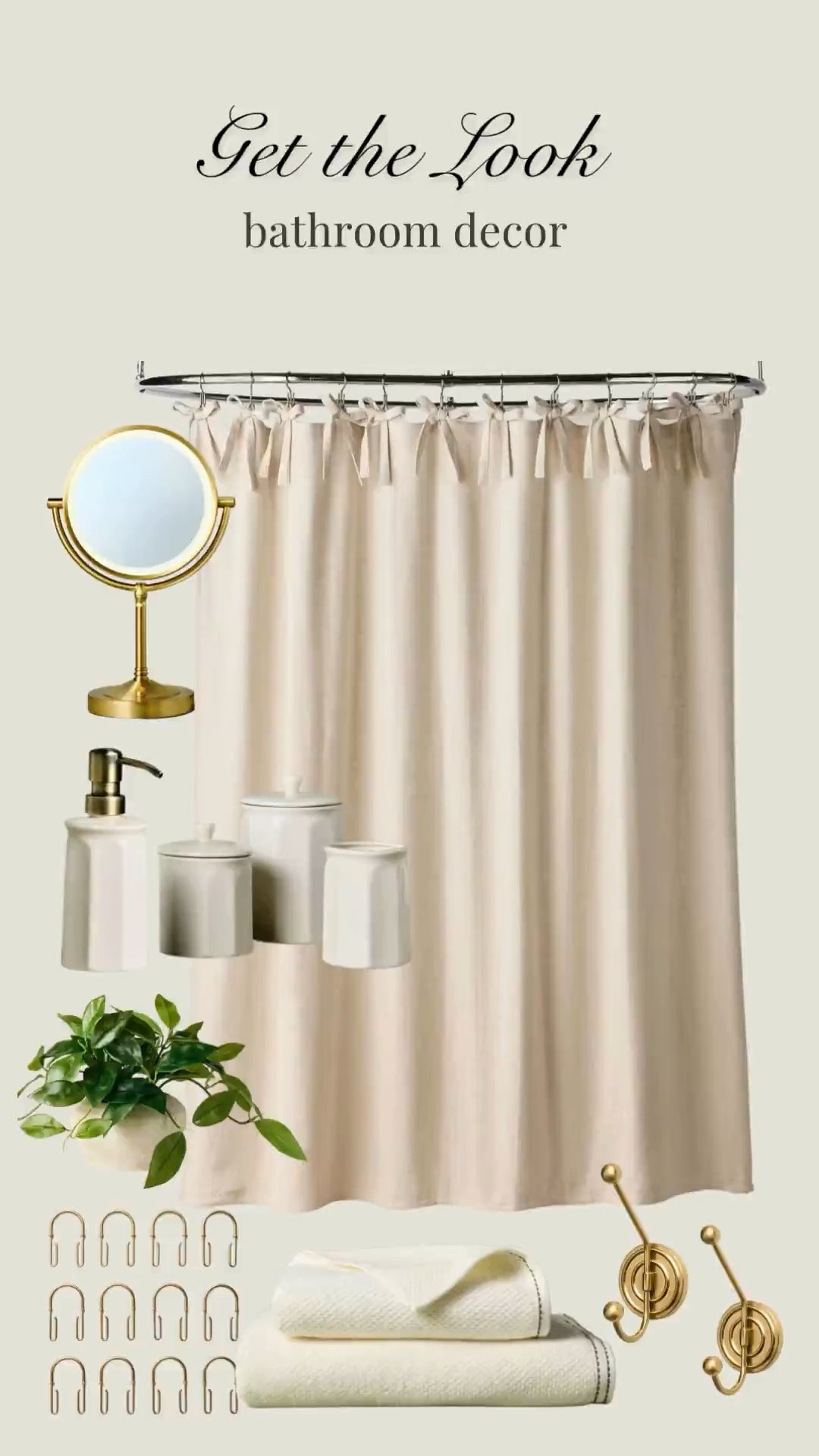 This collection features the prettiest shower curtains and accessories for creating a calm, neutral bathroom space with pops of color and mixed metals! bathroom, ensuite, primary bath, guest room, modern organic, modern farmhouse, cottage, transitional



#LTKfindsunder100 #LTKhome

#LTKHome