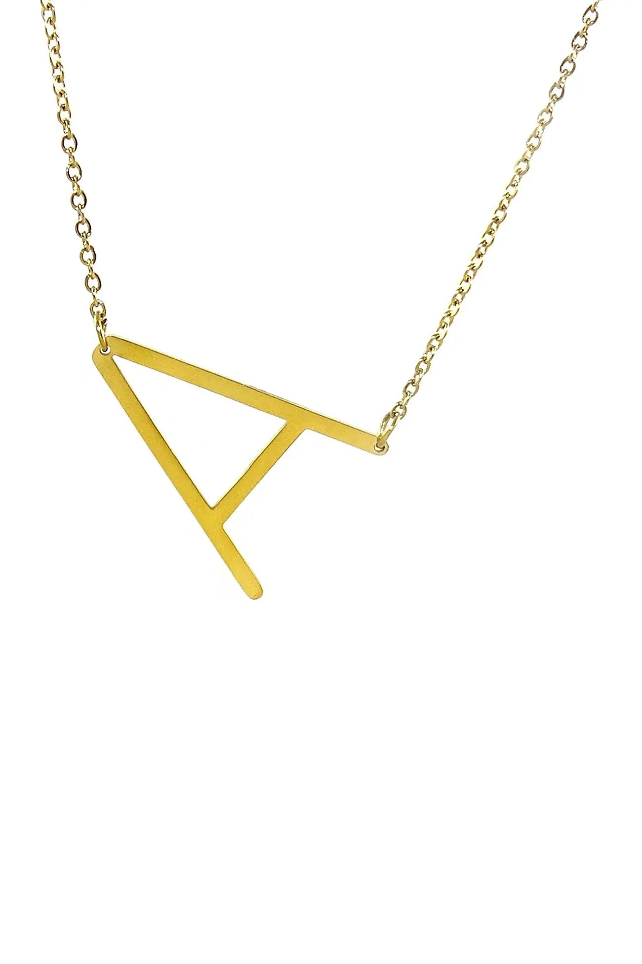 Savvy Cie | 14K Gold Plated Initial Pendant Necklace with Gift Box - Multiple Letters Available |... | Nordstrom Rack