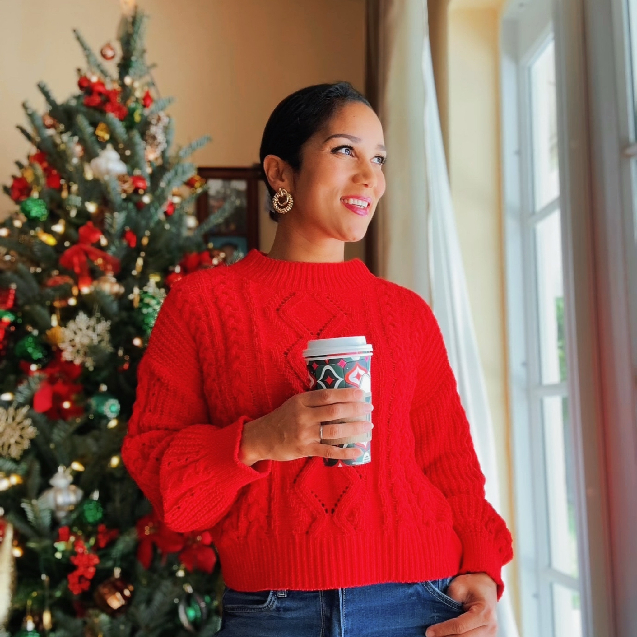 Seeing red this holiday season 🎄❤️ Cozy up in the perfect red sweater for festive vibes all day! #HolidayStyle

Red looks
Knit sweaters
Holiday 
Christmas 
Thanksgiving
Holiday party outfit
Amazon fashion
Christmas outfit
Walmart
Target

#LTKGiftGuide #LTKCyberWeek #LTKHoliday