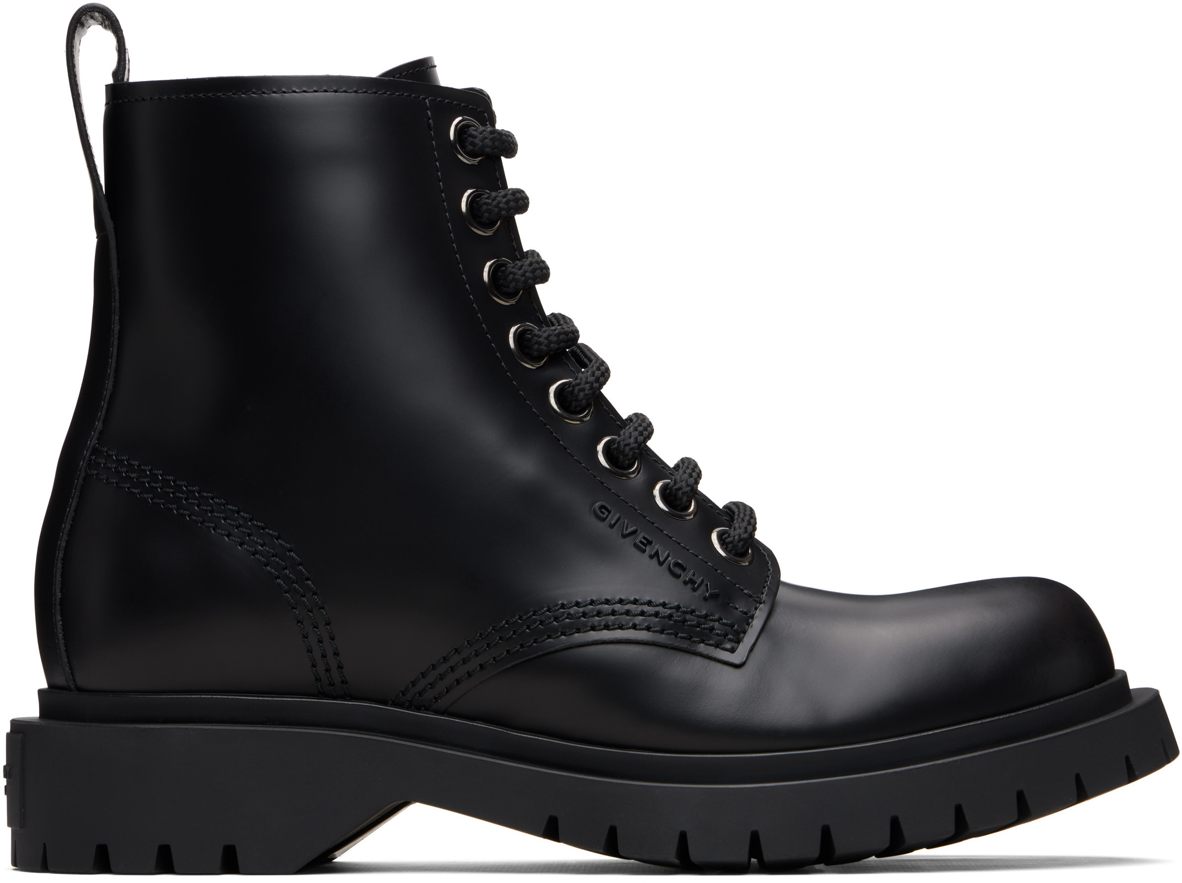 Givenchy Black Lace Up Boots | SSENSE