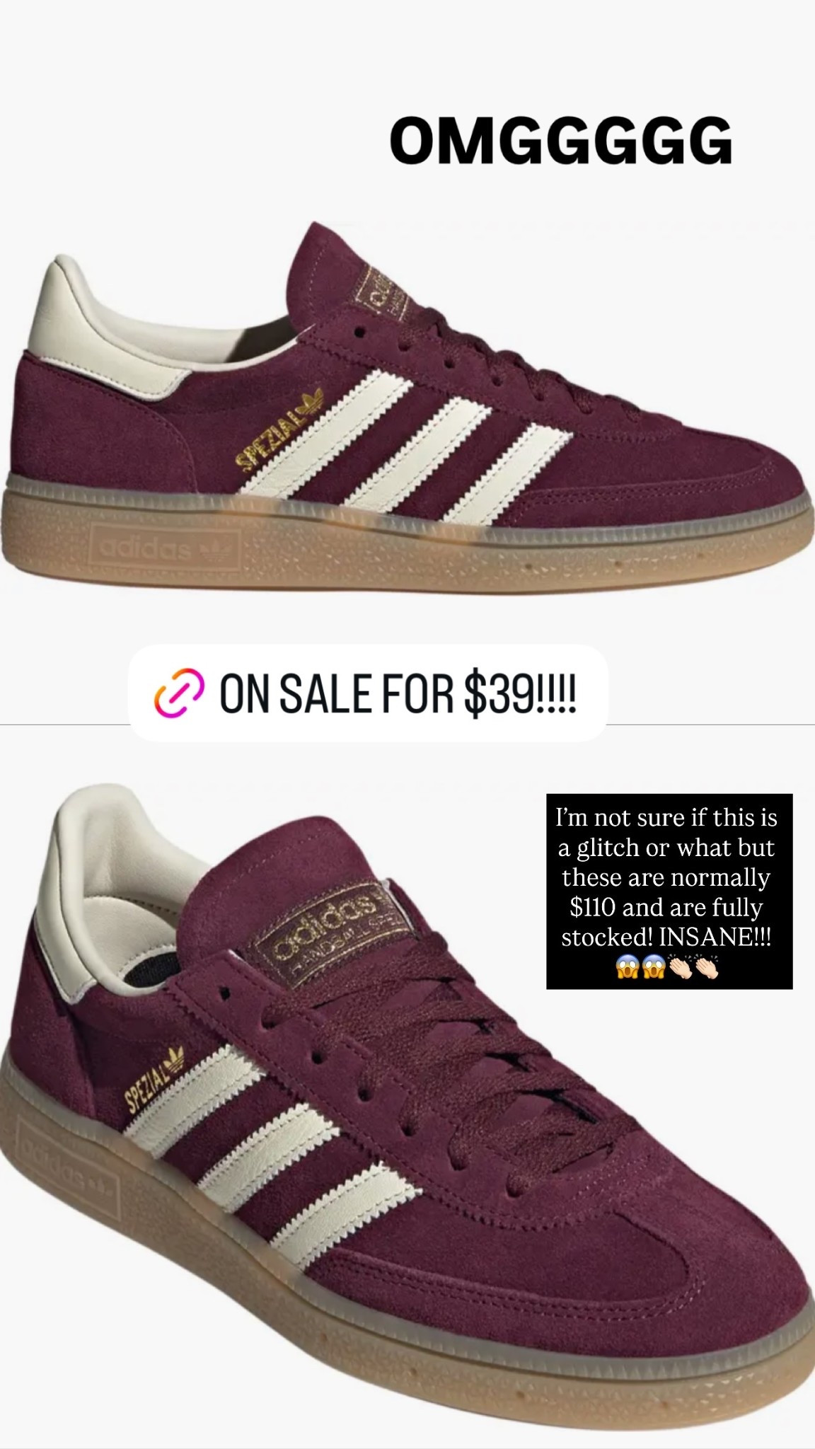 OMGGGGG I’m not sure if this is a glitch or what but these are normally $110 and are fully stocked! INSANE!!! 😱😱👏🏻👏🏻