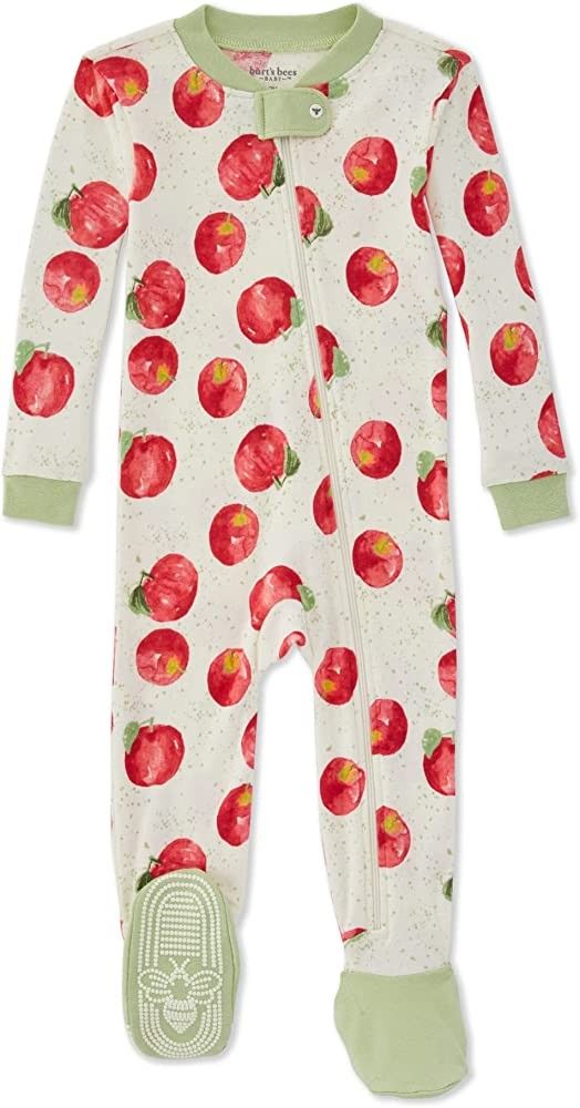 Burt's Bees Baby Baby Girls' Sleeper Pajamas, Zip Front Non-slip Footed Sleeper Pjs, 100% Organic Co | Amazon (US)