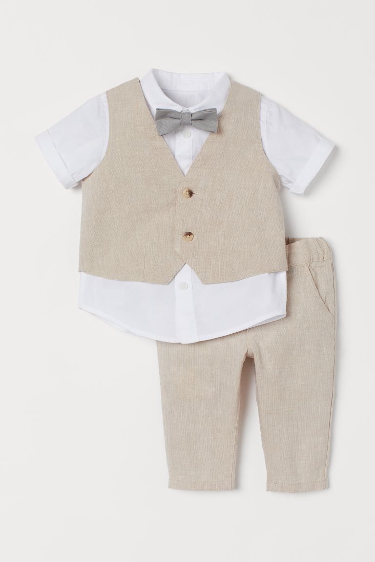 3-piece Set with Bow Tie | H&M (US + CA)
