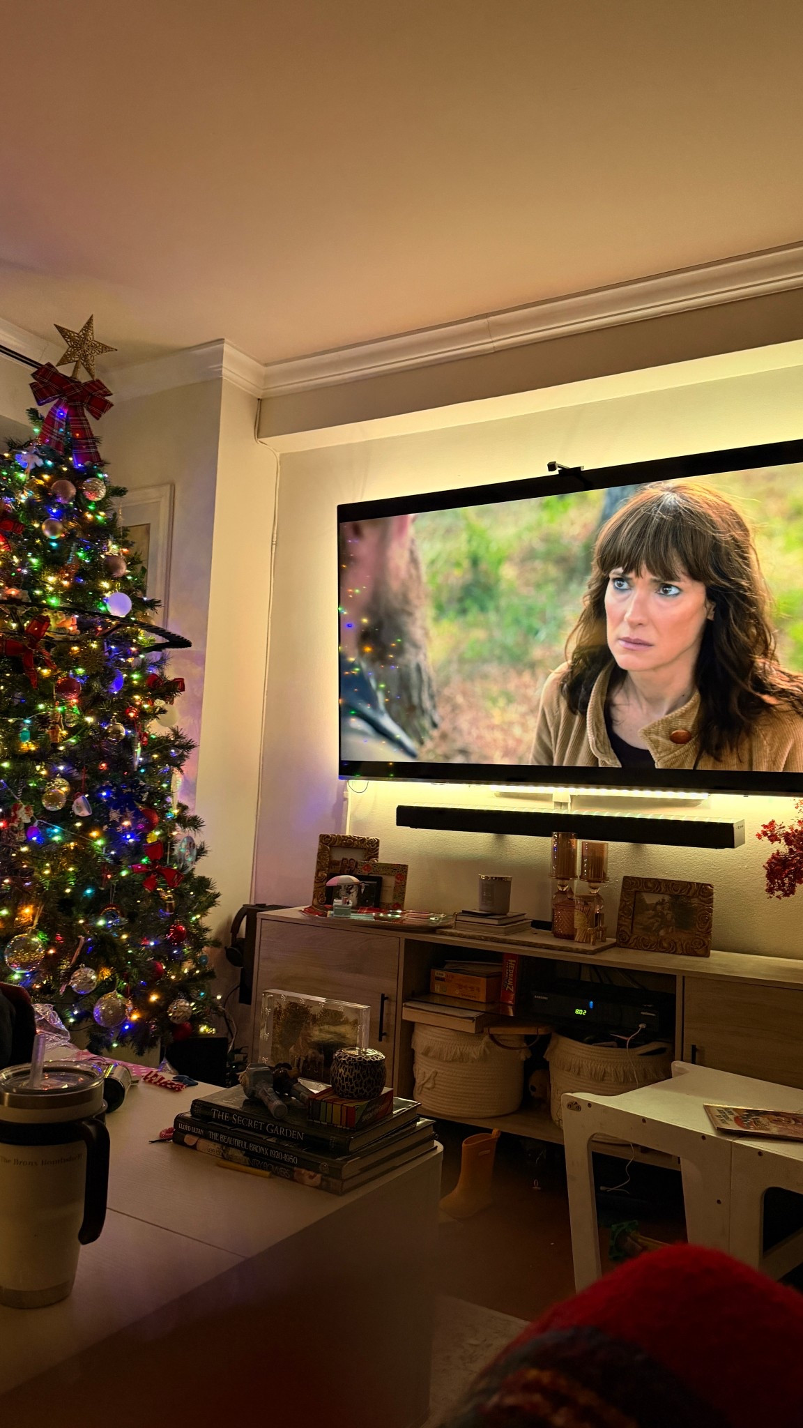 Still holding on to our Christmas living room set up for a little while longer. Love the backlit tv for a movie like experience 

Living room decor, Christmas decor 

#LTKFindsUnder100 #LTKSaleAlert #LTKHome