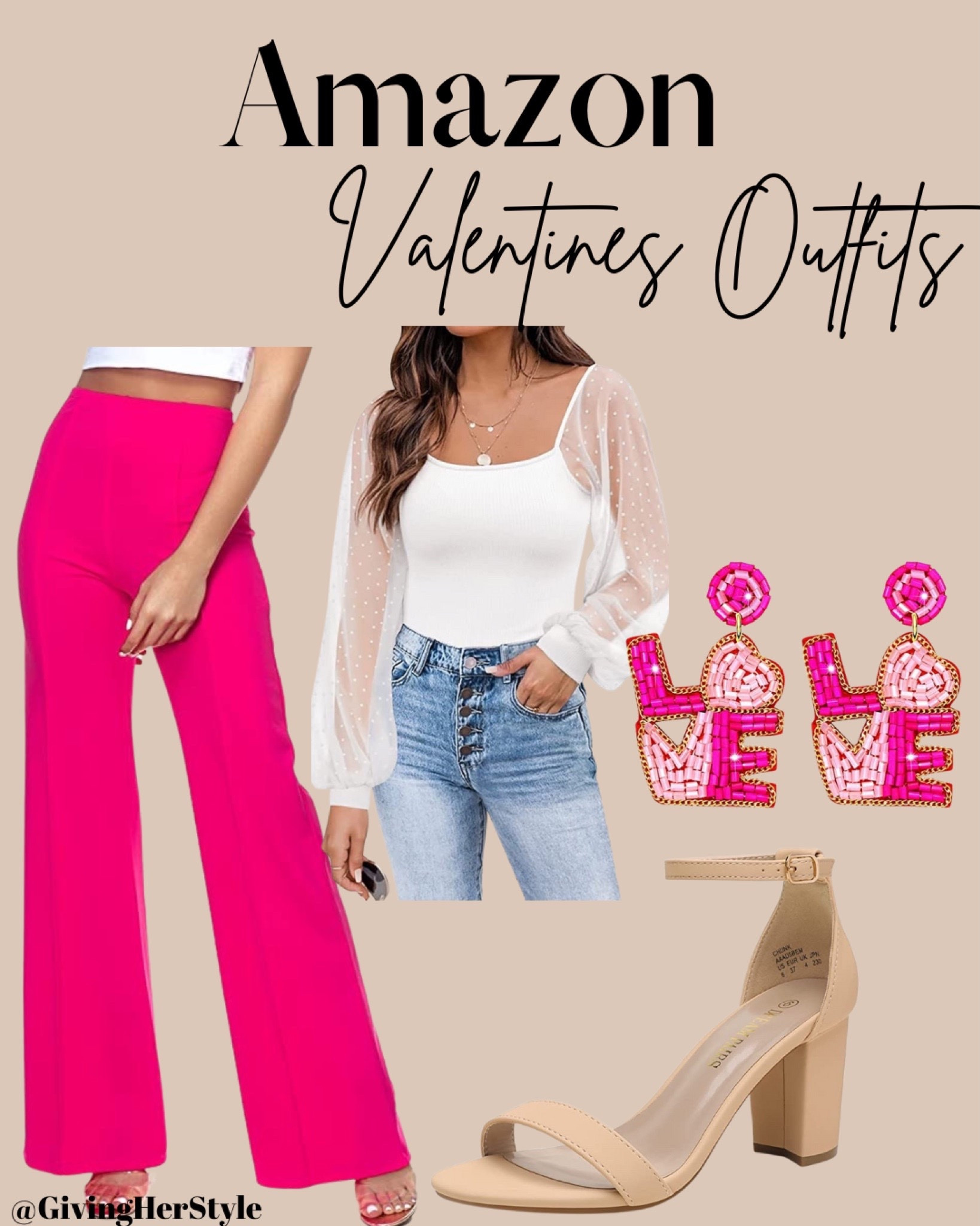 Valentine’s Day outfit for her from Amazon

Valentines, Valentine’s Day outfit, pink pants, vday, date night, heels white top, amazon fashion, amazon style, amazon outfit idea, winter outfits, teacher outfit, workwear 
#valentines #valentinesdayoutfit #amazonoutfit #amazonfashion

#LTKfindsunder50 #LTKSeasonal #LTKmidsize