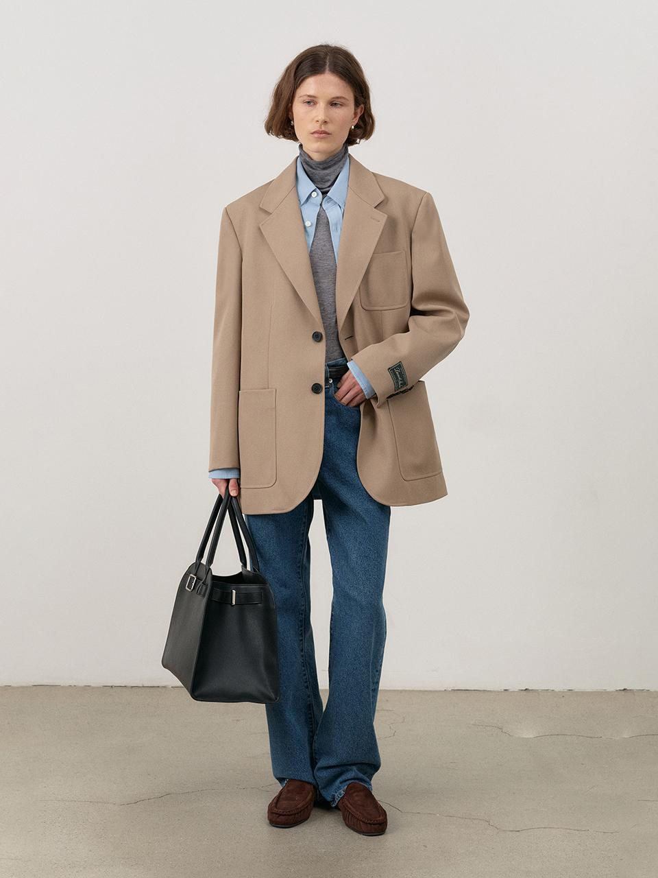 UNISEX OVERSIZED WOOL BLAZER CAMEL BEIGE_UDJA4C104 | W Concept (US)