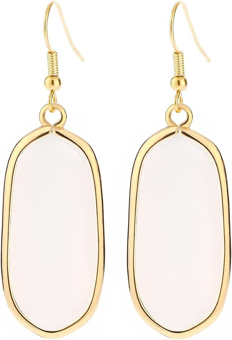 BaubleStar Natural Crystal Healing Stone Drop Dangle Earrings for Women Girls | Amazon (US)