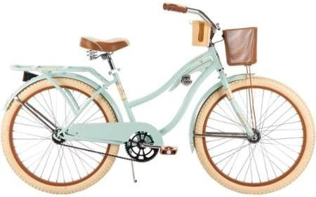Huffy 24" Women's Nel Lusso Cruiser Bike, 54576, Mint, Wire Basket | Amazon (US)