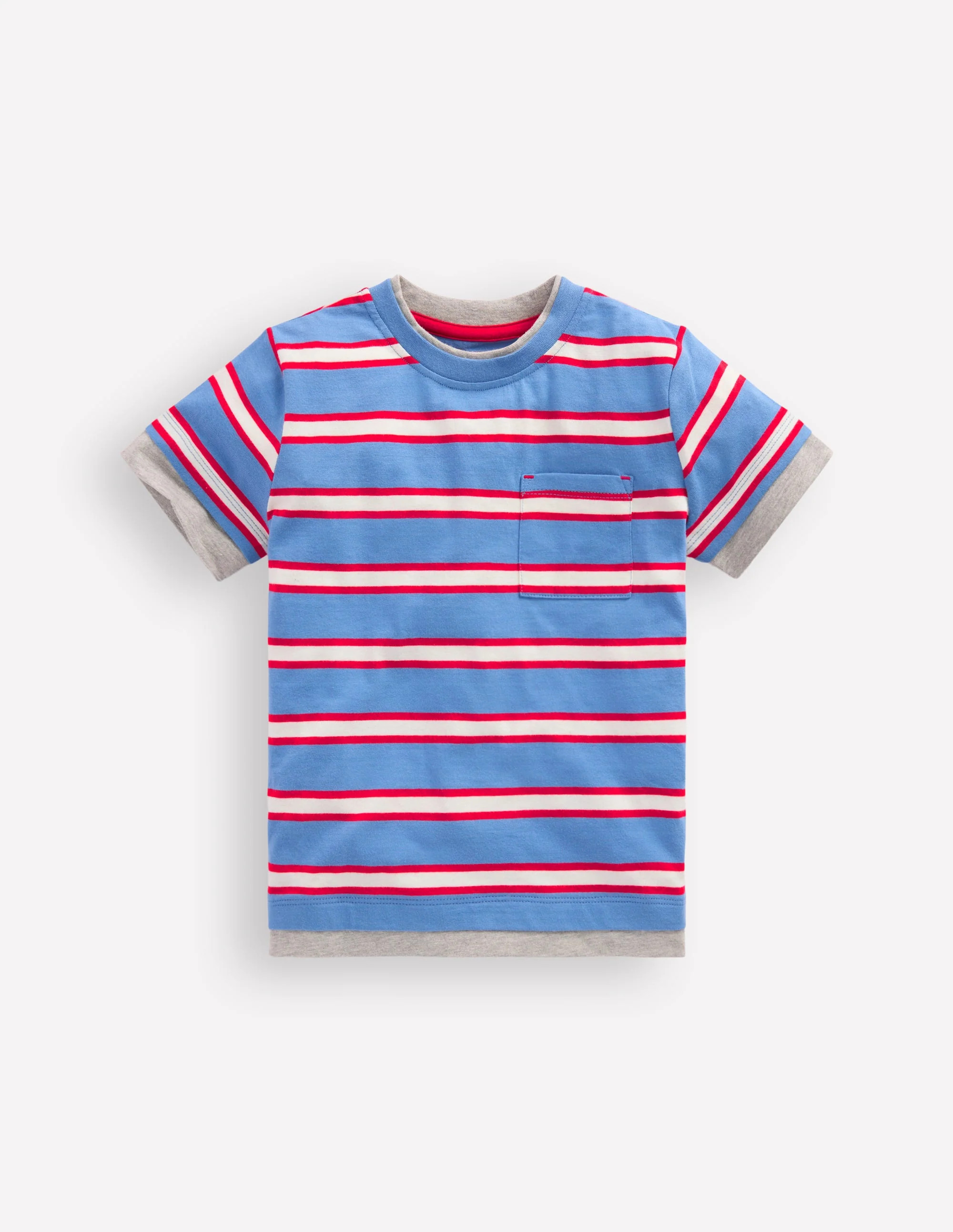 Layered Look T-shirt-Blue/Red | Boden (US)