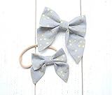 Sailor Bow, Bows, Metallic Gold, Confetti, Gray, Grey, Clip, Headband, Baby, Girl, Infant, Toddler,  | Amazon (US)