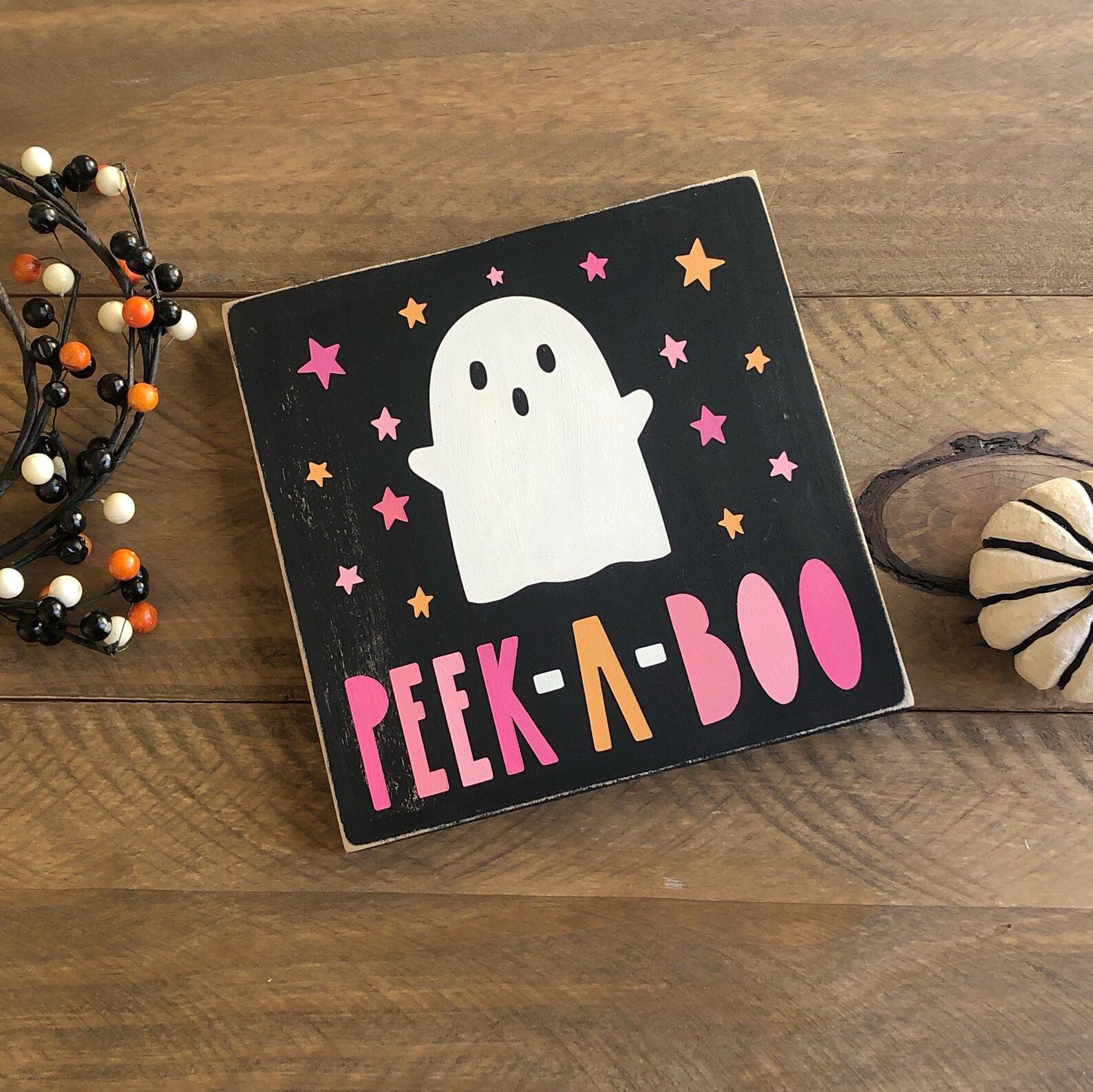 Pink Halloween Decor - Cute Ghost Sign - Party Decorations | Etsy (US)