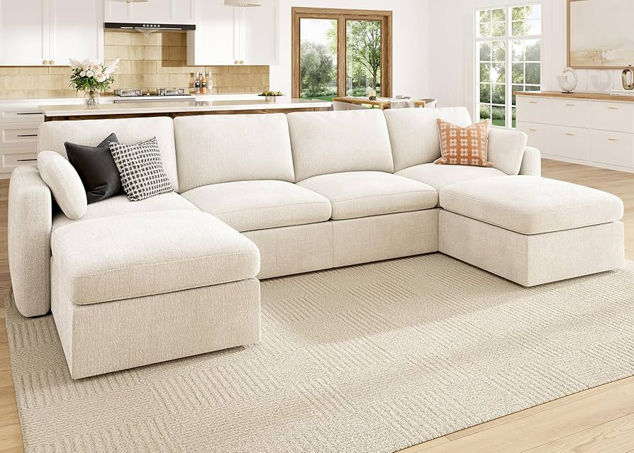 HONBAY Sectional Couch with Storage Seats, Modular Sectional Sofa with Storage Ottoman, U Shaped ... | Amazon (US)