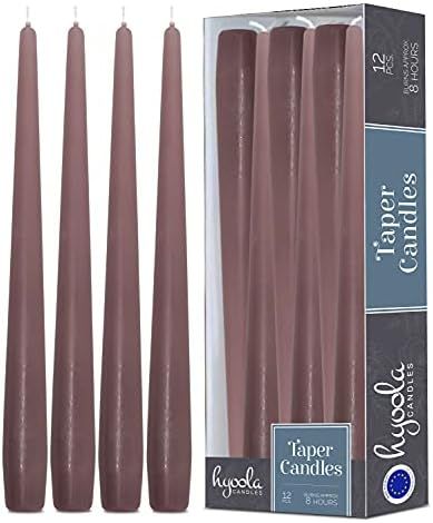 Hyoola Tall Taper Candles - 10 Inch Mauve Pink Unscented Dripless Taper Candles - 8 Hour Burn Tim... | Amazon (US)