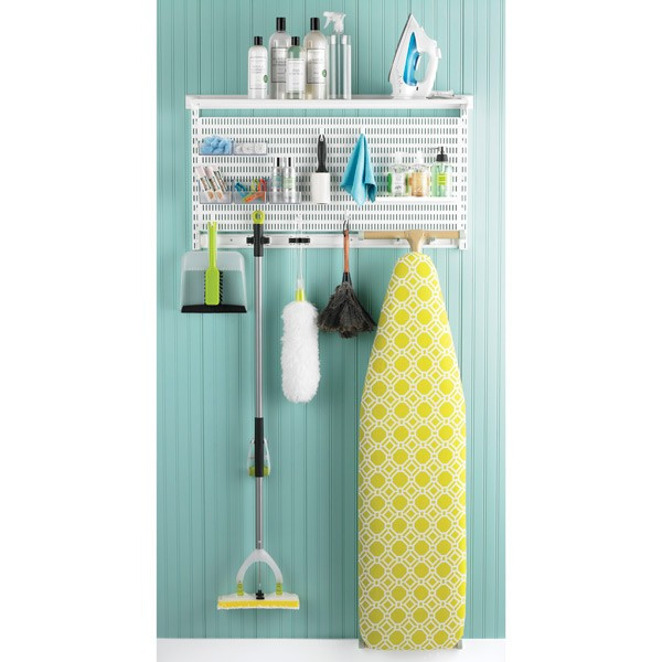 Elfa Utility Curve Board Hook White Pkg/3 | The Container Store