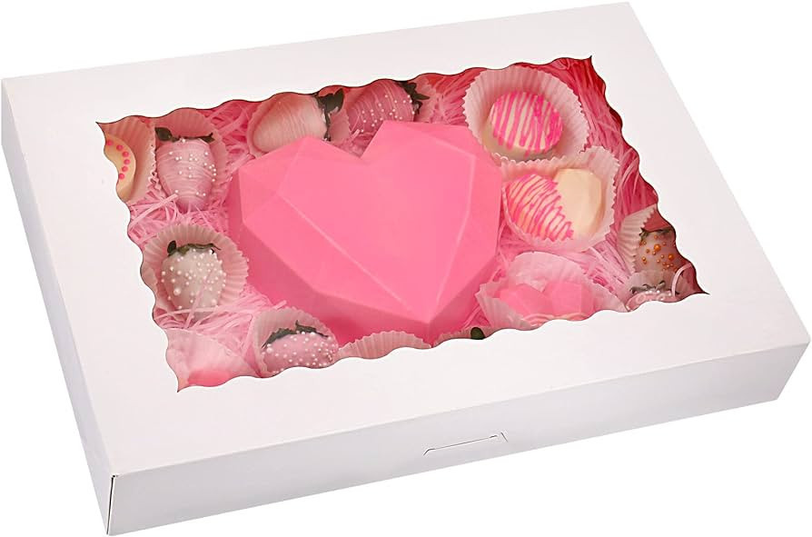 Tcoivs 20-Pack 16" x 11" x 2.5" Bakery Boxes with Window Hold 12 Donuts, Auto-Popup Large Cookie ... | Amazon (US)