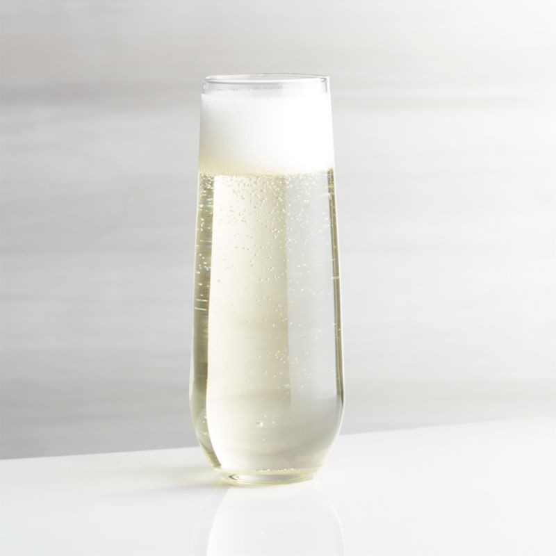 Aspen 9-Oz. Stemless Champagne Flute Glass + Reviews | Crate & Barrel | Crate & Barrel