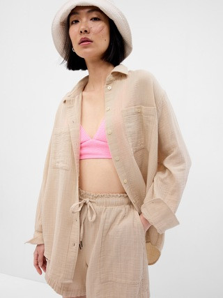 Crinkle Gauze Big Shirt | Gap (US)