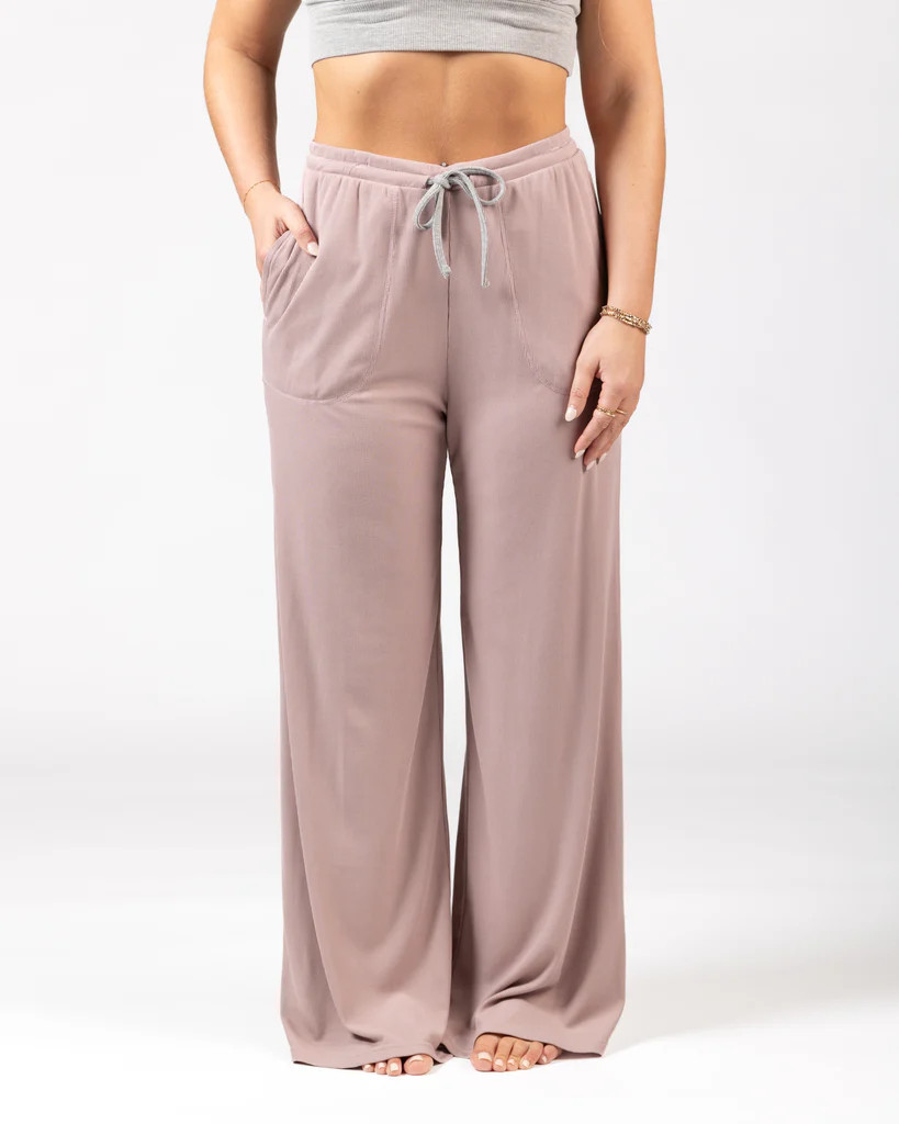 Soft Lounge Rib Wide Leg Pant | P'tula