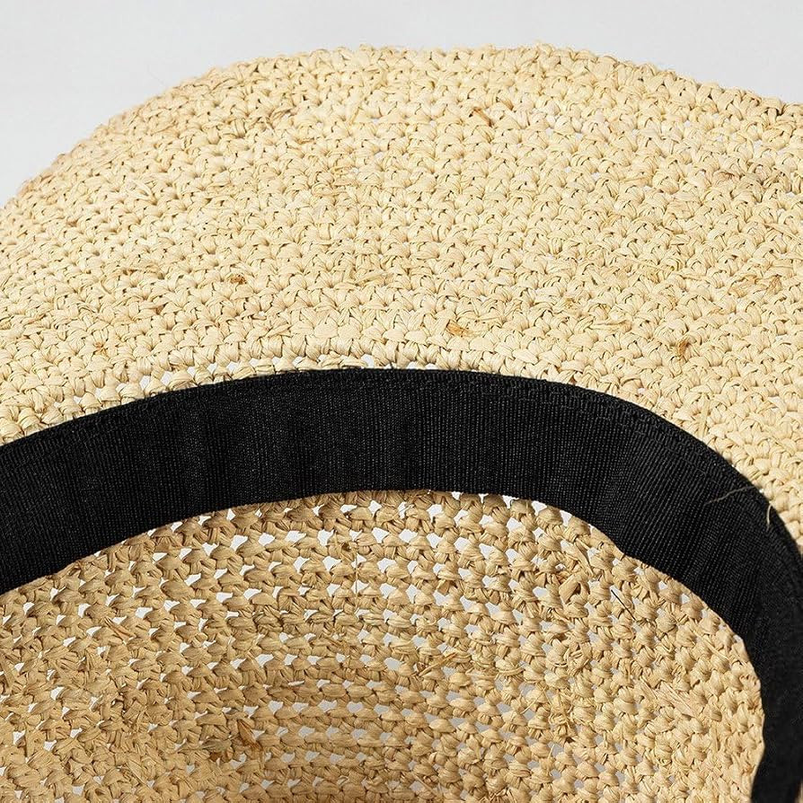 Straw Panama Hat Classic Western Cowboy Hat Hand-crocheted Straw Wide Brim Beach Sun Hat for Summ... | Amazon (UK)