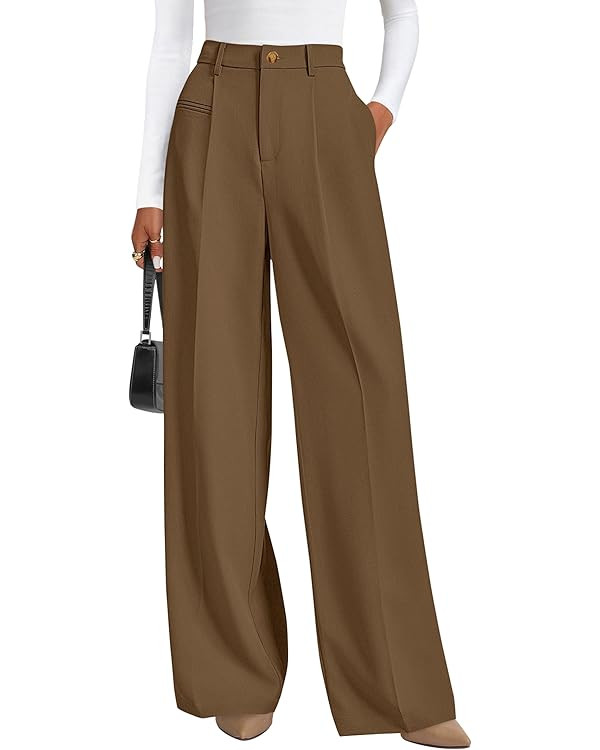 PRETTYGARDEN Womens Wide Leg Dress Pants 2026 Business Casual Flowy Work Palazzo Pants High Waist... | Amazon (US)