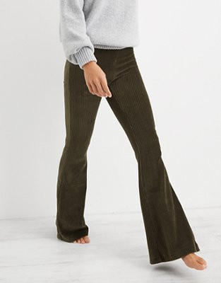 Aerie Groove-On Velour High Waisted Flare Pant | American Eagle Outfitters (US & CA)