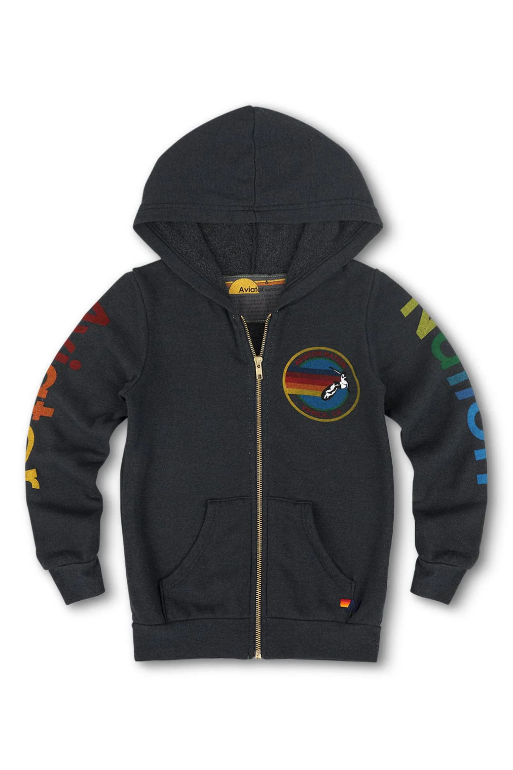 KID'S AVIATOR NATION ZIP HOODIE - CHARCOAL | Aviator Nation