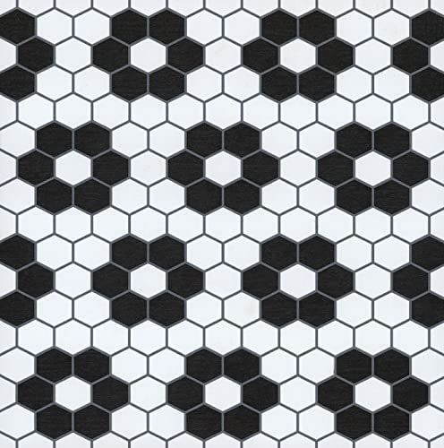 FloorPops FP3931 Biscotto Peel & Stick Floor Tiles, Black | Amazon (US)