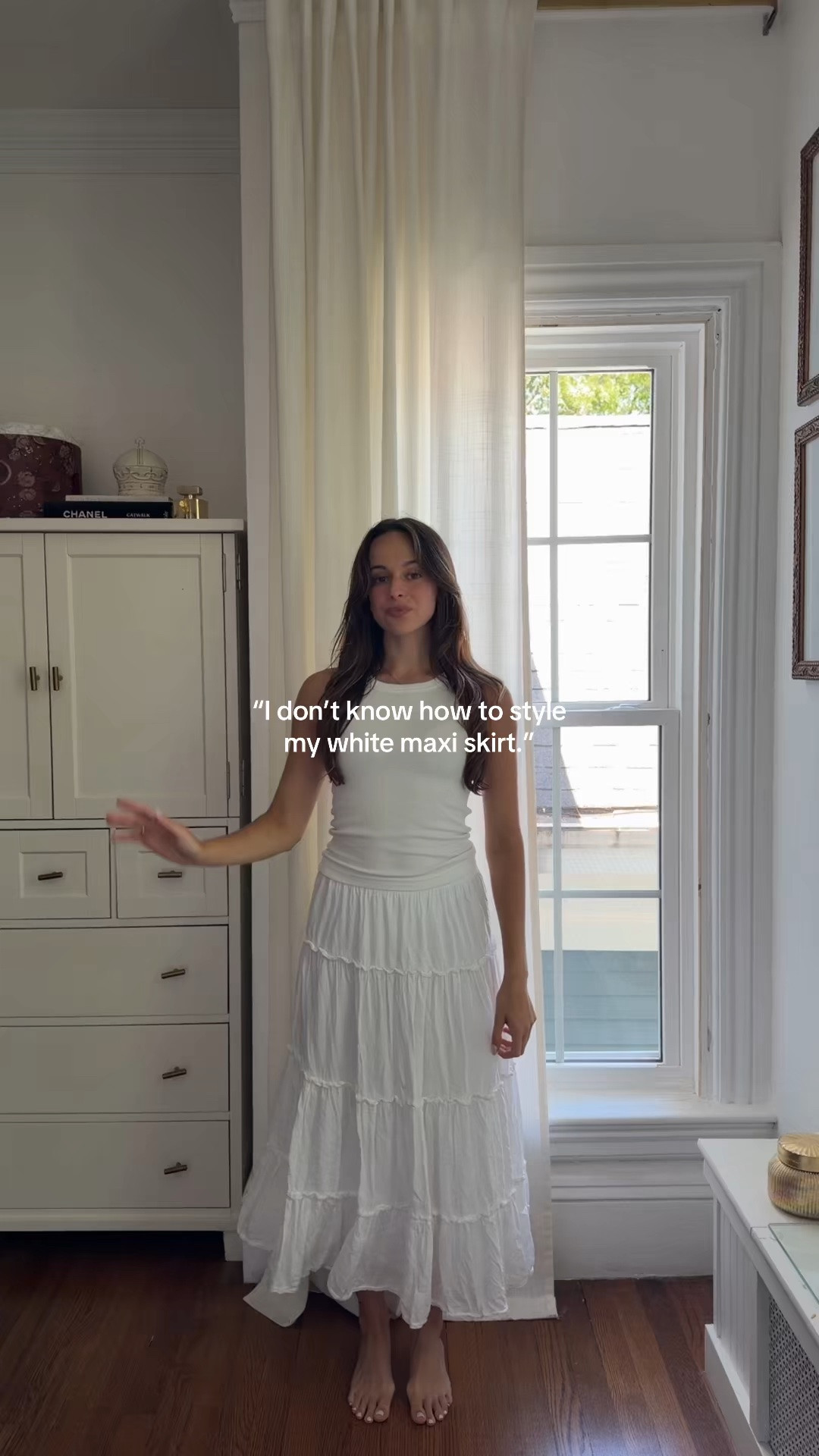 Styling a white maxi skirt

#LTKootd