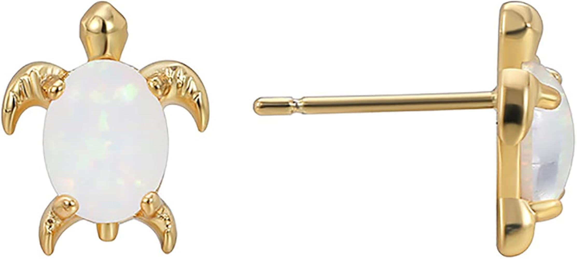 Turquoise Stud Earrings 18K Gold Plated 925 Sterling Silver Post Hypoallergenic Triangle Gold Tur... | Amazon (US)