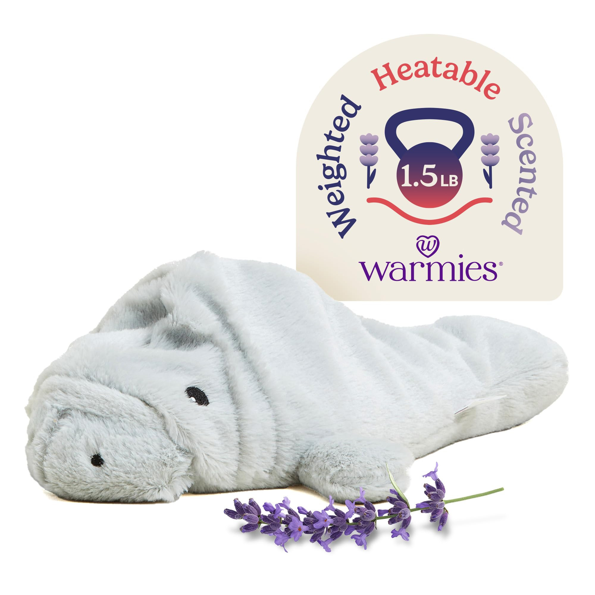 warmies Microwavable & Weighted Stuffed Animals, Manatee - Heated Stuffed Animal Plushie for Warm... | Amazon (US)