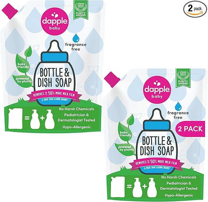 Dapple Baby Bottle Soap, Hypoallergenic Dish Soap for Baby Bottles, Powered by Plants, Fragrance ... | Amazon (US)