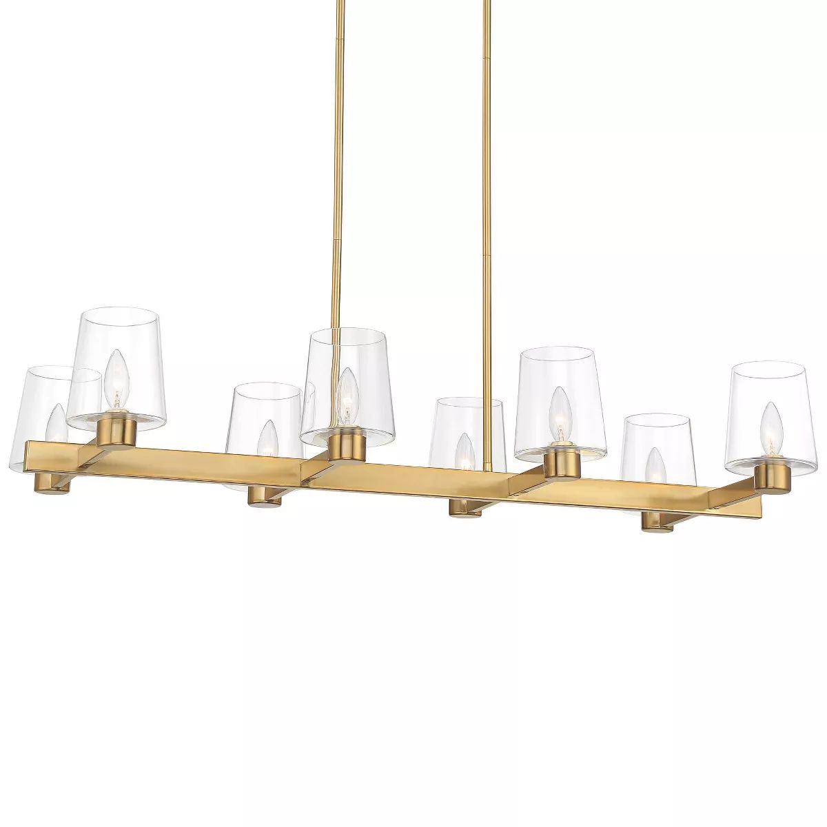 Possini Euro Design Costa Mesa Soft Gold Linear Pendant Chandelier 42" Wide Modern Clear Glass Sh... | Target