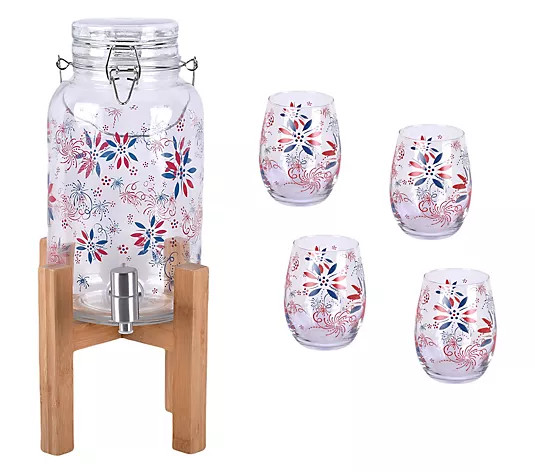 Temp-tations Special Edition Drink Dispenser and 4-pc Glass Set - QVC.com | QVC
