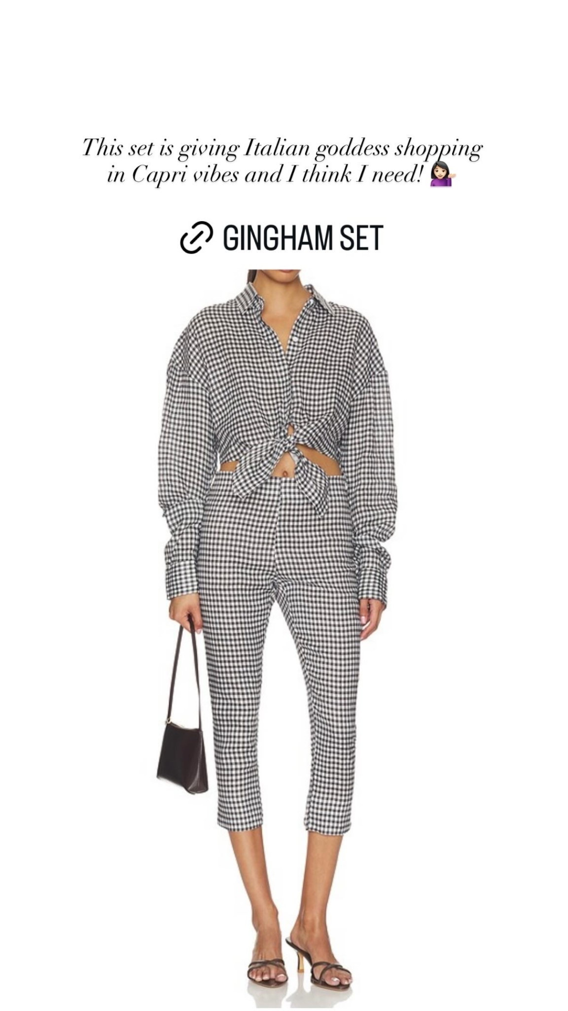 This gingham set is giving Italian goddess shopping in Capri vibes and I think I need! 💁🏻‍♀️

#LTKSeasonal #LTKstorytime