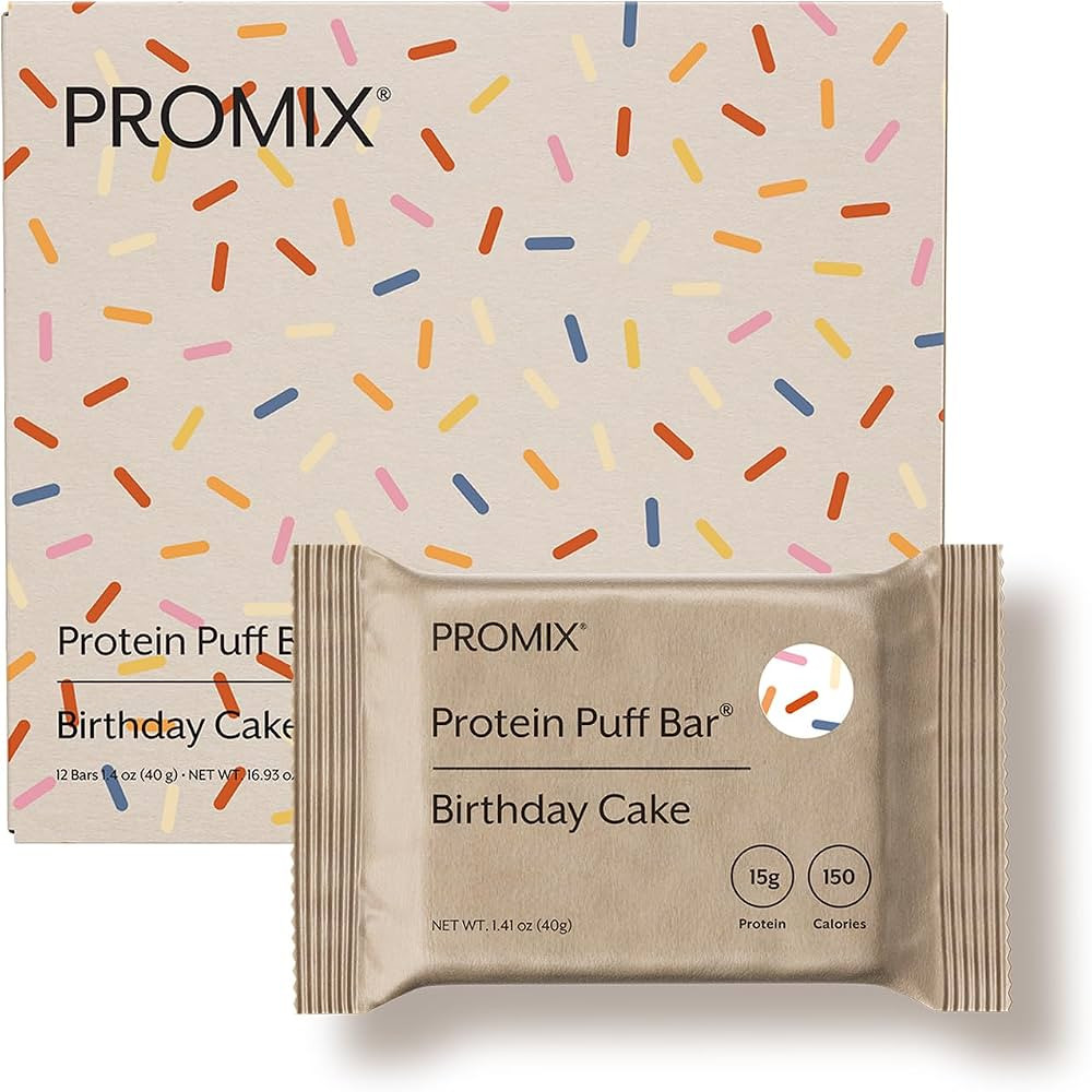 Promix Nutrition Protein Puff Bars, Birthday Cake - 12 Bars | Amazon (US)