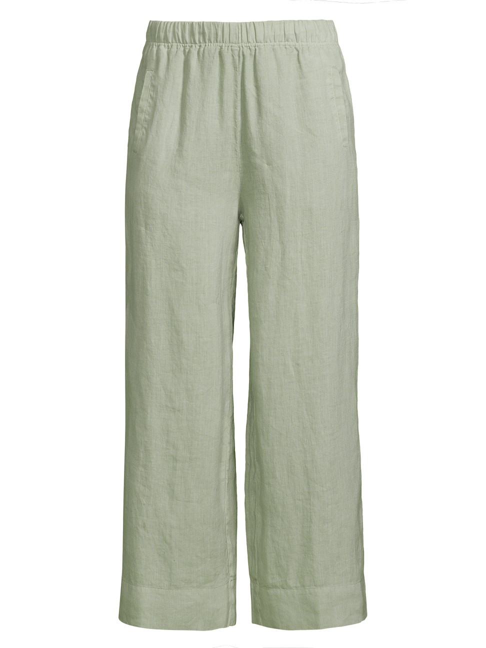 Women's Pull-On Cropped Wide-Leg Trousers - Sage - Size 8 | Saks Fifth Avenue