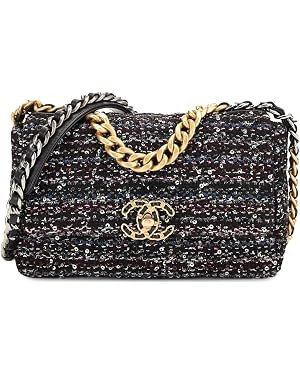 WHAT GOES AROUND COMES AROUND Women's Pre-Loved Chanel Tweed Medium Flap Bag 19 | Amazon (US)